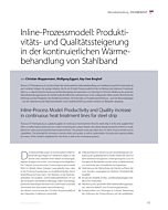 Inline-Prozessmodell: Produktivitäts- und Qualitätssteigerung in der kontinuierlichen Wärmebehandlung von Stahlband
