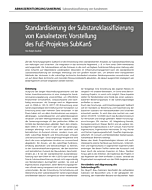 Standardisierung der Substanzklassifizierung von Kanalnetzen: Vorstellung des FuE-Projektes SubKanS