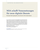 NOA schafft Voraussetzungen für neue digitale Dienste