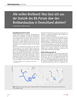 Alle wollen Breitband: Was lässt sich aus der Statistik des BIL-Portals über den Breitbandausbau in Deutschland ableiten?