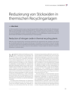Reduzierung von Stickoxiden in thermischen Recyclinganlagen