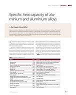 Specific heat capacity of aluminium and aluminium alloys