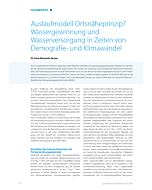 Auslaufmodell Ortsnäheprinzip? Wassergewinnung und Wasserversorgung in Zeiten von Demografie- und Klimawandel