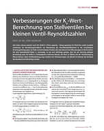 Verbesserungen der Kv-Wert-Berechnung von Stellventilen bei kleinen Ventil-Reynoldszahlen