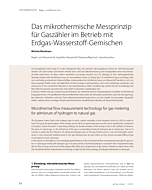 Das mikrothermische Messprinzip für Gaszähler im Betrieb mit Erdgas-Wasserstoff-Gemischen