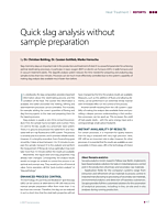 Quick slag analysis without sample preparation