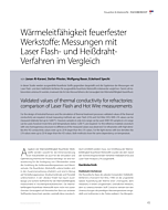 Wärmeleitfähigkeit feuerfester Werkstoffe: Messungen mit Laser Flash- und Heißdraht-Verfahren im Vergleich
