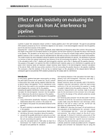 Effect of earth resistivity on evaluating the corrosion risks from AC interference to pipelines