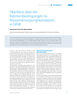 Überblick über die Rahmenbedingungen zu Wasserversorgungskonzepten in NRW