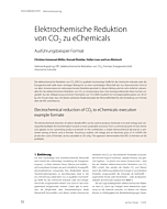 Elektrochemische Reduktion von CO2 zu eChemicals