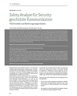Safety-Analyse für Security-geschützte Kommunikation