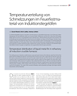 Temperaturverteilung von Schmelzzungen im Feuerfestmaterial von Induktionstiegelöfen