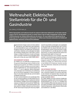 Weltneuheit: Elektrischer Stellantrieb für die Öl- und Gasindustrie