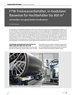 FTW-Trinkwasserbehälter, in modularer Bauweise für Hochbehälter bis 800 m³