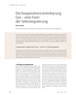 Die Kooperationsvereinbarung Gas – eine Form der Selbstregulierung