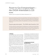 Power-to-Gas-Energieanlagen – das DVGW-Arbeitsblatt G 220