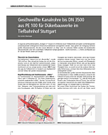 Geschweißte Kanalrohre bis DN 3500 aus PE 100 für Dükerbauwerke im Tiefbahnhof Stuttgart