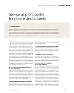 Service as profit centre for plant manufacturers