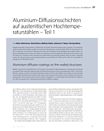 Aluminium-Diffusionsschichten auf austenitischen Hochtemperaturstählen – Teil 1