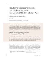 Deutsche Gasgeschichte im 20. Jahrhundert oder: Die Geschichte der Ruhrgas AG