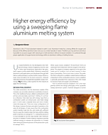 Higher energy efficiency by using a sweeping flame aluminium melting system