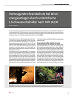 Vorbeugender Brandschutz bei Windenergieanlagen durch unterirdische Löschwasserbehälter nach DIN 14230