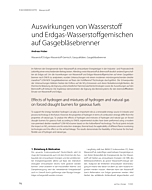 Auswirkungen von Wasserstoff und Erdgas-Wasserstoffgemischen auf Gasgebläsebrenner