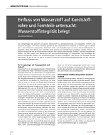 Einfluss von Wasserstoff auf Kunststoffrohre und Formteile untersucht: Wasserstoffintegrität belegt