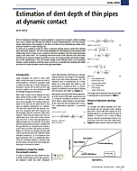 Estimation of dent depth of thin pipes at dynamic contact