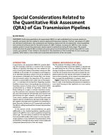 Special Considerations Related to the Quantitative Risk Assessment (QRA) of Gas Transmission Pipelines
