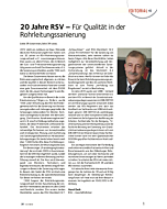 20 Jahre RSV - Für Qualität in der Rohrleitungssanierung