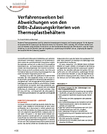 Verfahrensweisen bei Abweichungen von den DIBt-Zulassungskriterien von Thermoplastbehältern