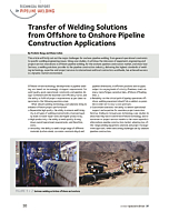Transfer of Welding Solutions from Offshore to Onshore Pipeline Construction Applications