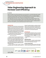 Value Engineering Approach to Increase Cost Efficiency