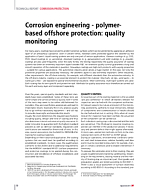 Corrosion engineering - polymer-based offshore protection: quality monitoring