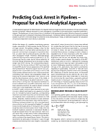 Predicting Crack Arrest in Pipelines – Proposal for a Novel Analytical Approach