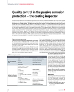 Quality control in the passive corrosion protection – the coating inspector