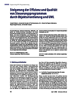 Steigerung der Effizienz und Qualität von Steuerungsprogrammen durch Objektorientierung und UML