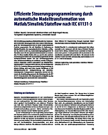 Effiziente Steuerungsprogrammierung durch automatische Modelltransformation von -Matlab/Simulink/Stateflow nach IEC 61131-3