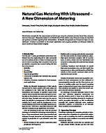 Natural Gas Metering With Ultrasound - A New Dimension of Metering