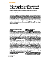 Hydrocarbon Dewpoint Measurement on Base of Online Gas Quality Analysis