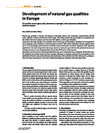 Development of natural gas qualities in Europe