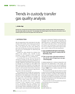 Trends in custody transfer gas quality analysis