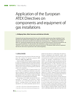 Application of the European ATEX Directives on components and equipment of gas installations