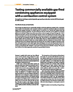 Testing commercially available gas-fired condensing appliances equipped with a combustion control system