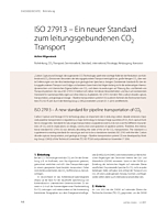 ISO 27913 – Ein neuer Standard zum leitungsgebundenen CO2 Transport
