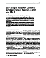 Bewegung im deutschen Gasmarkt - Beiträge unter den Decknamen GABi und KOV III