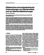 Olfaktorische und analysetechnische Untersuchungen von Odoriermitteln und von Odoriermittelmischungen
