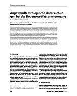 Angewandte virologische Untersuchungen bei der Bodensee-Wasserversorgung