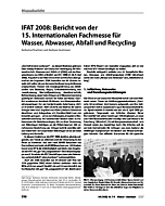 IFAT 2008: Bericht von der 15. Internationalen Fachmesse für Wasser, Abwasser, Abfall und Recycling